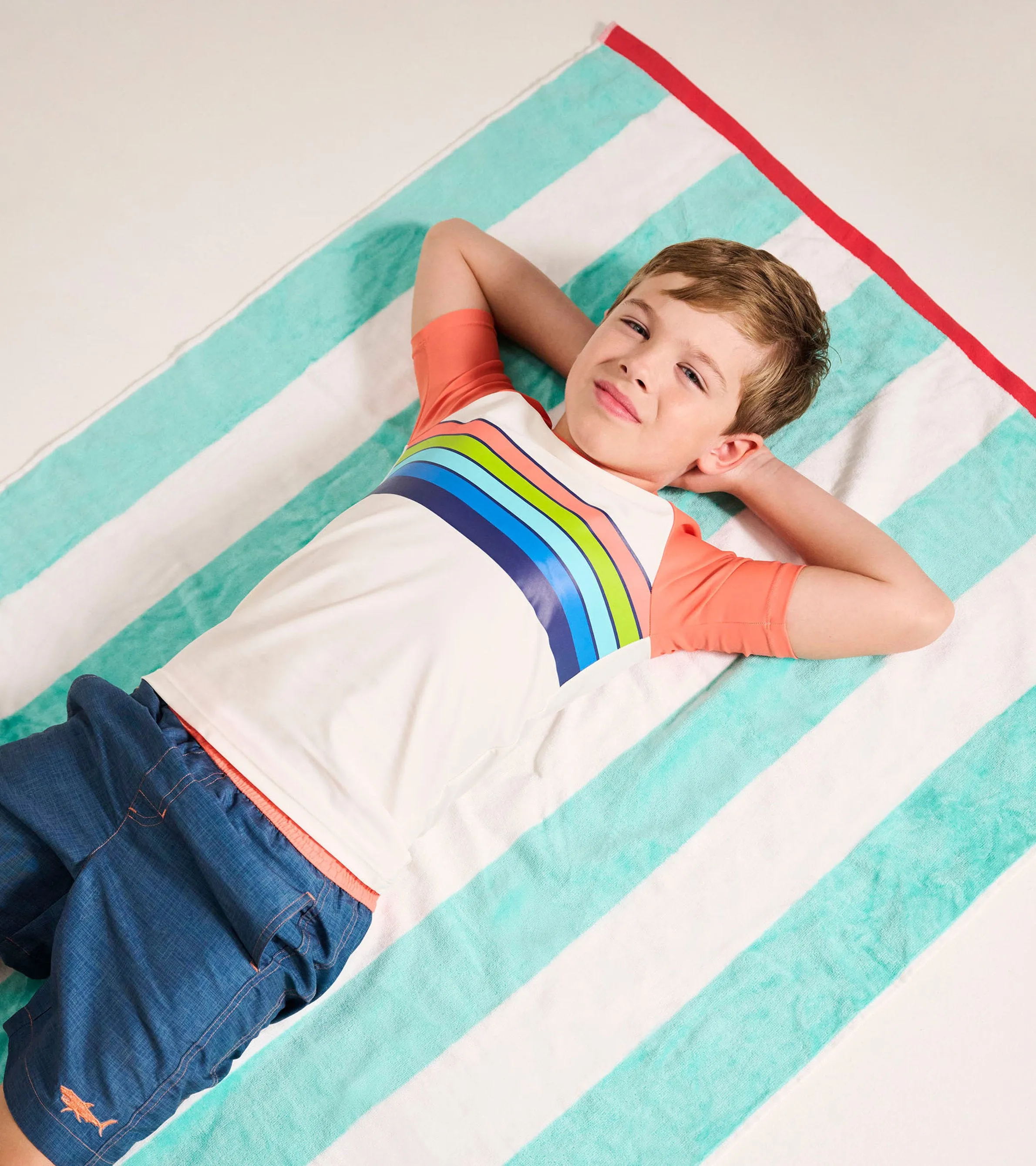 Boys Surfer Stripes Short Sleeve Rashguard -Hatley