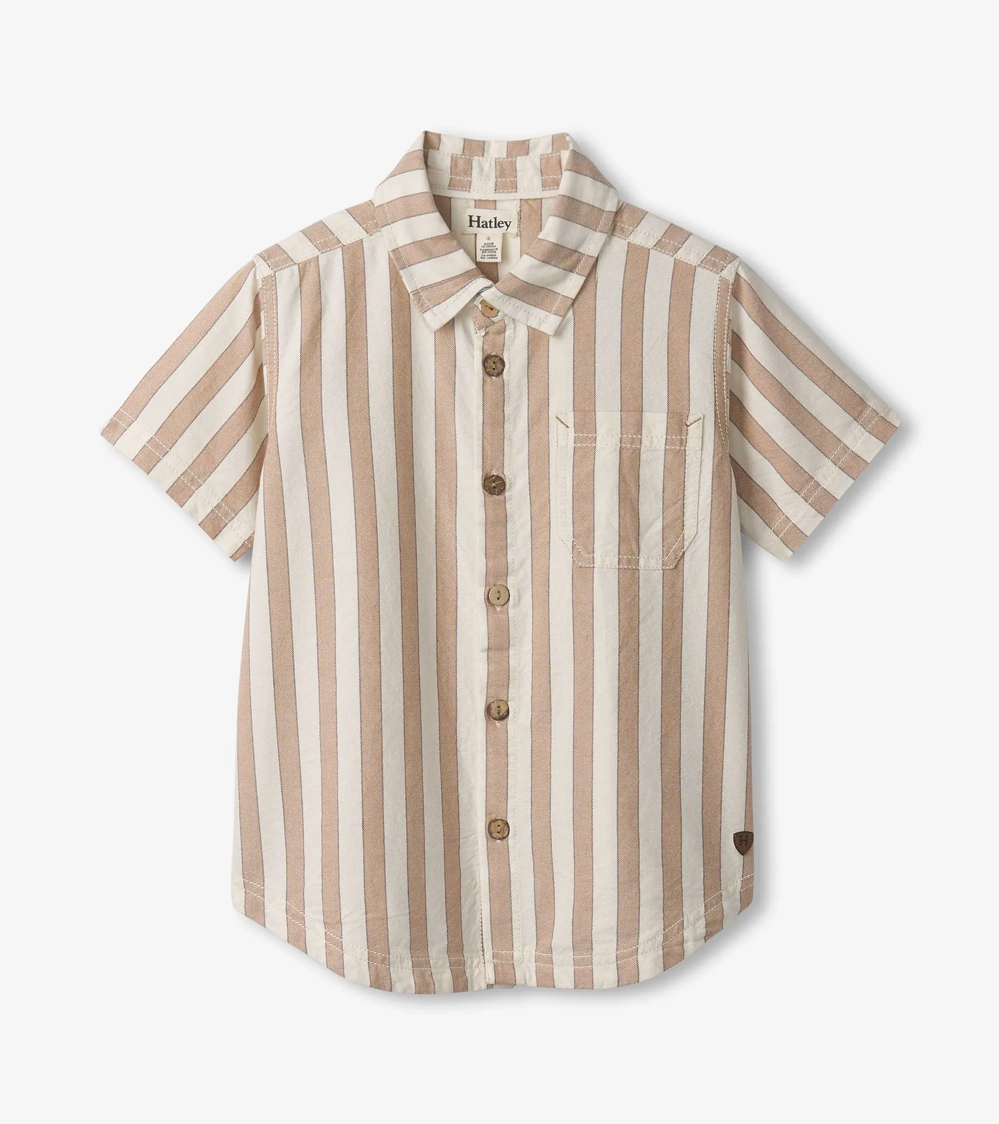 Boys Thatched Stripes Button Down Shirt -Hatley