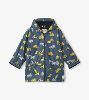 Boys Under Construction Zip-Up Rain Jacket -Hatley