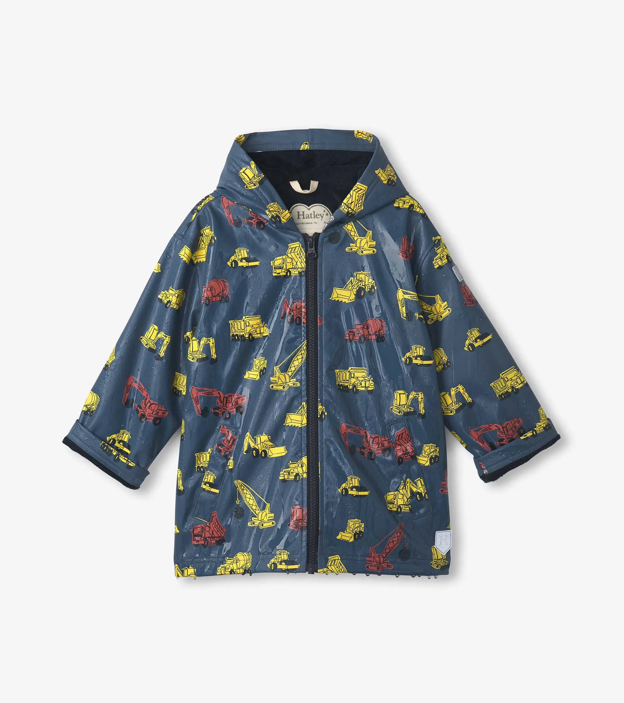 Boys Under Construction Zip-Up Rain Jacket -Hatley