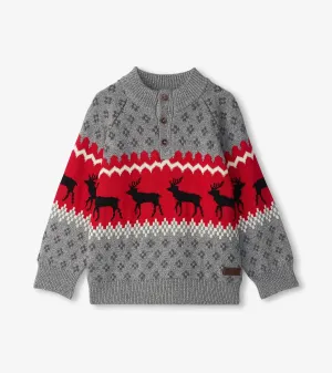 Boys Winter Elks Mockneck Sweater -Hatley