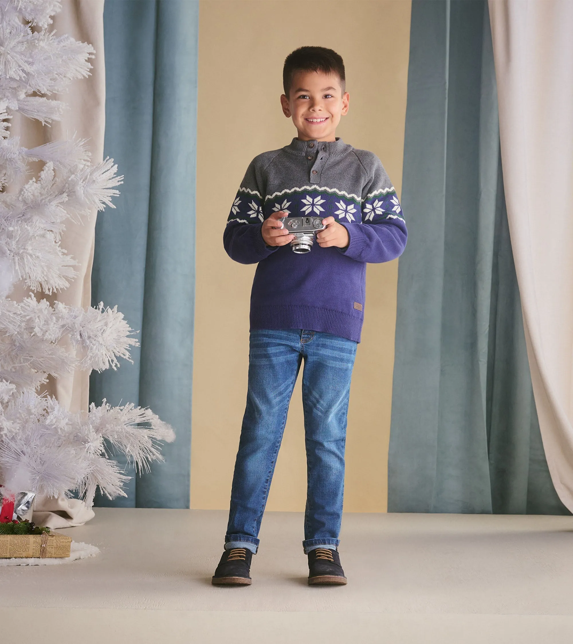 Boys Winter Knit Mockneck Sweater -Hatley