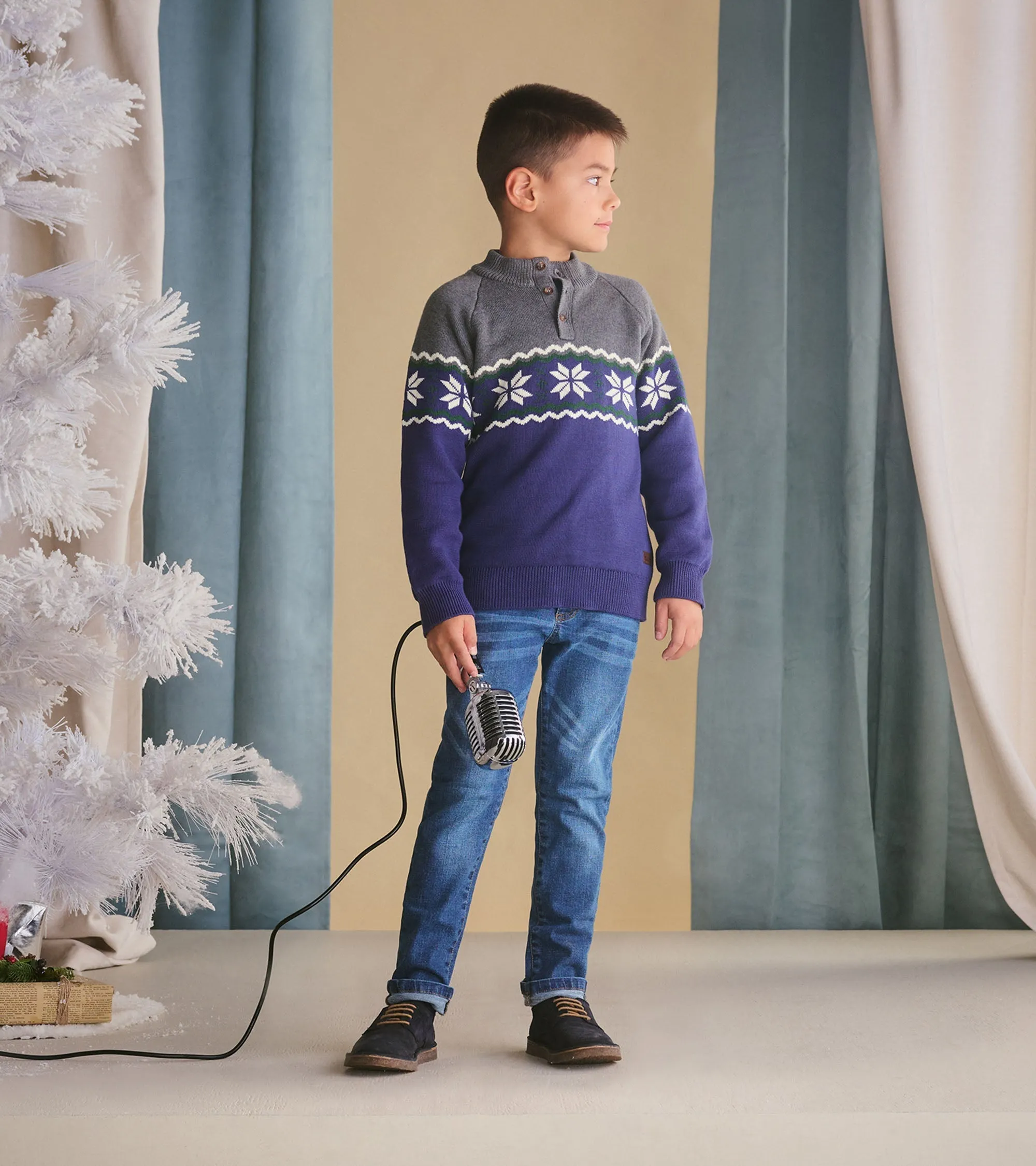 Boys Winter Knit Mockneck Sweater -Hatley
