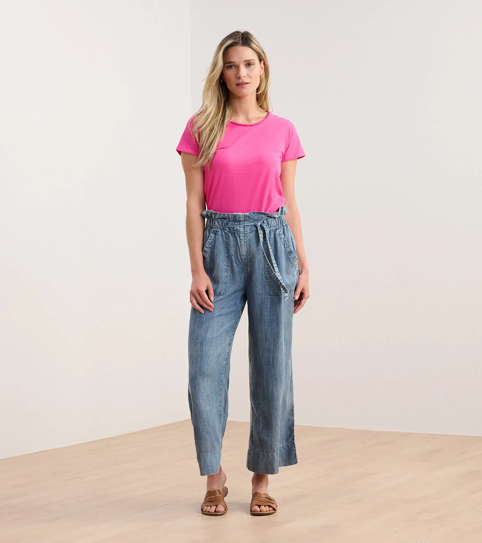 Braided Neck Tee - Fuschia -Hatley