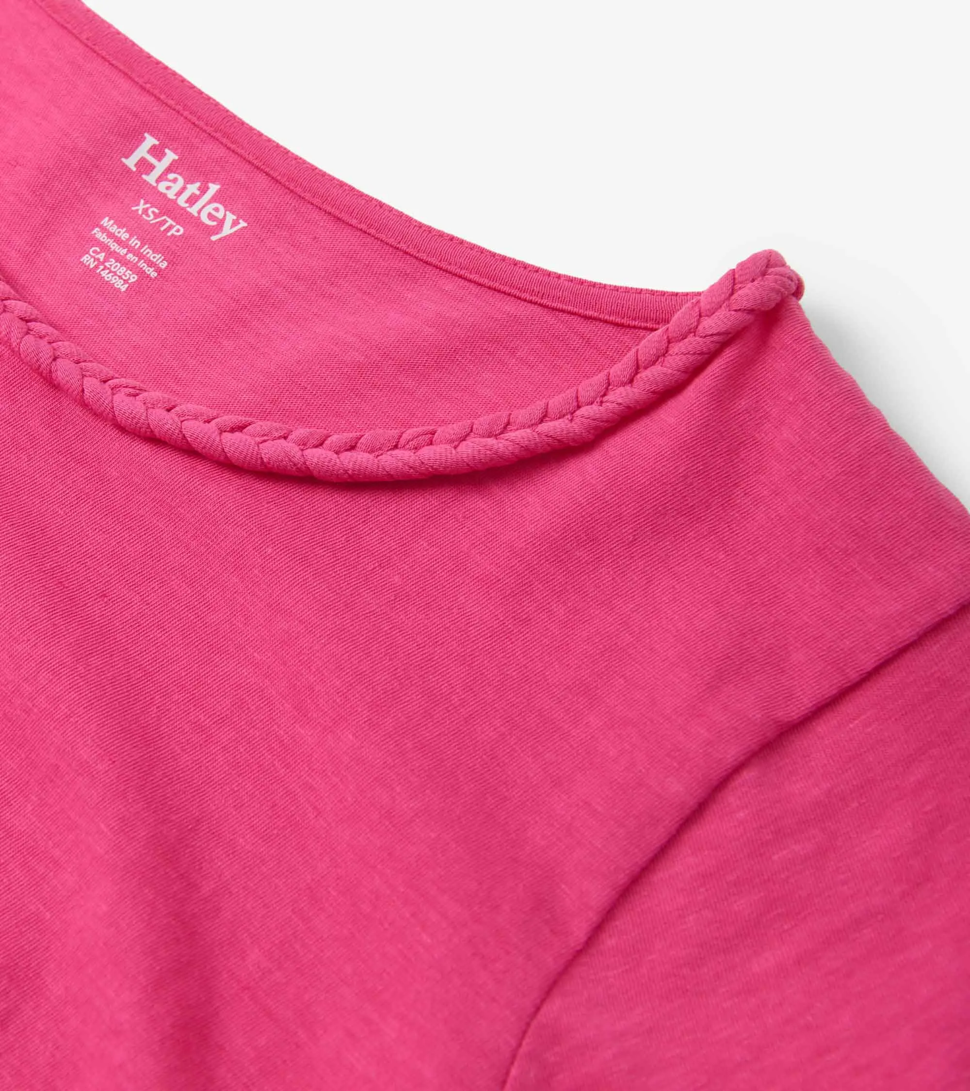 Braided Neck Tee - Fuschia -Hatley