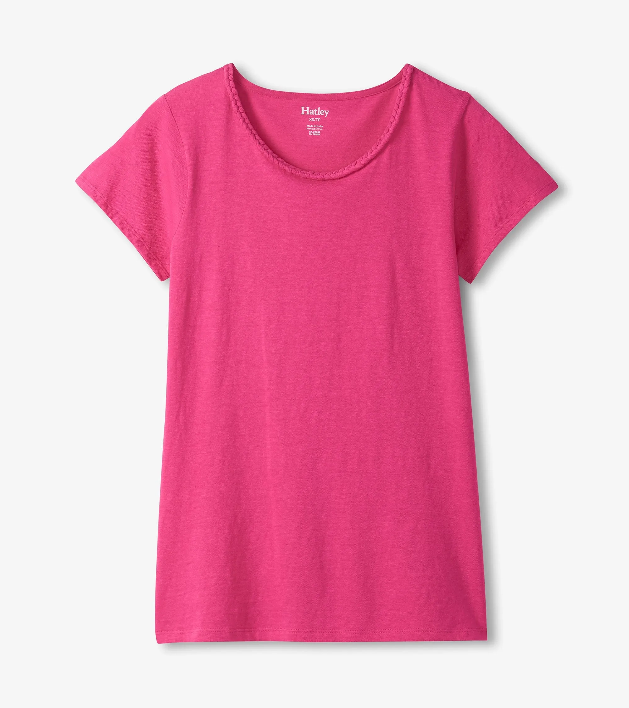 Braided Neck Tee - Fuschia -Hatley