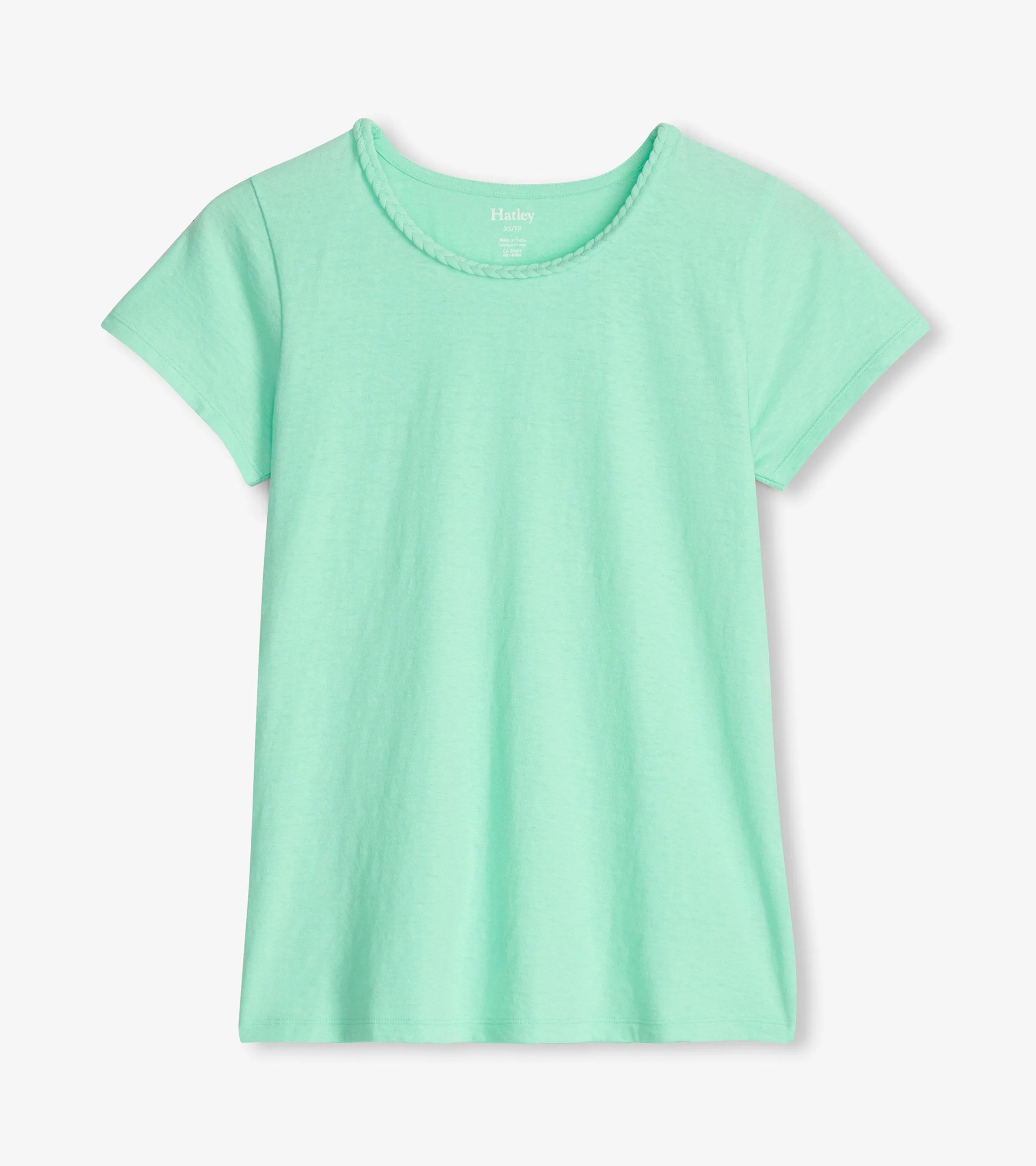 Braided Neck Tee - Ice Green -Hatley