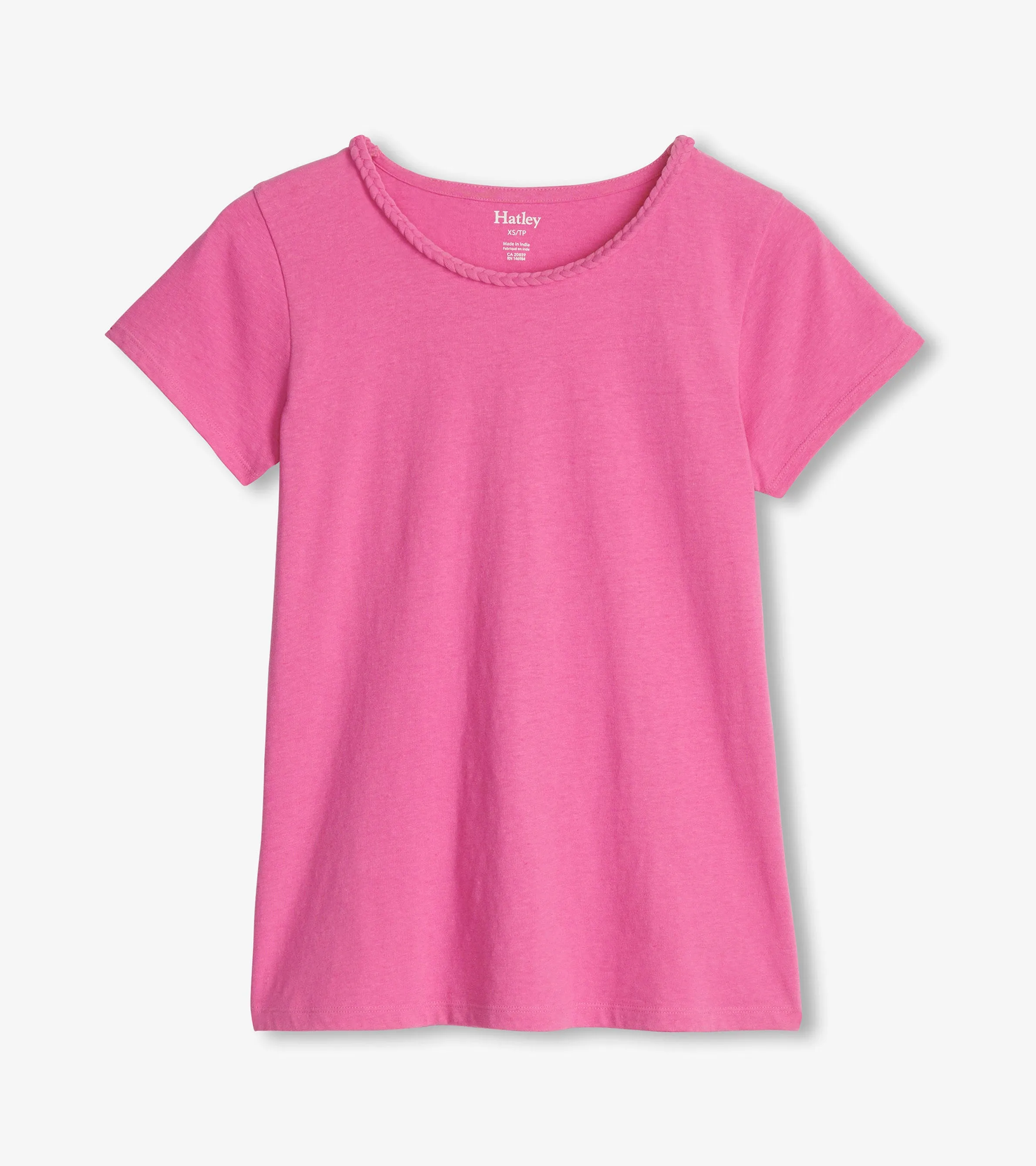 Braided Neck Tee - Phlox Pink -Hatley