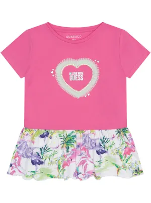 Bright Pink Short Sleeve T-Shirt Guess