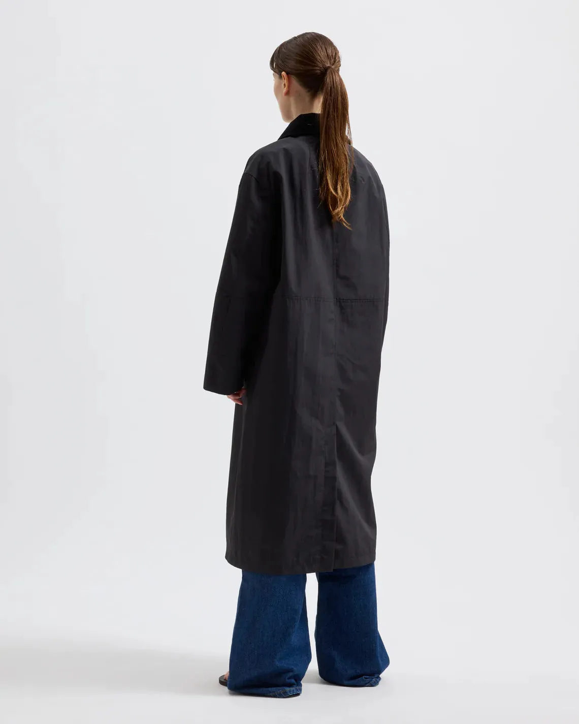 BRIXTOL TEXTILES - JOAN JET COAT - BLACK NYLON - SS25