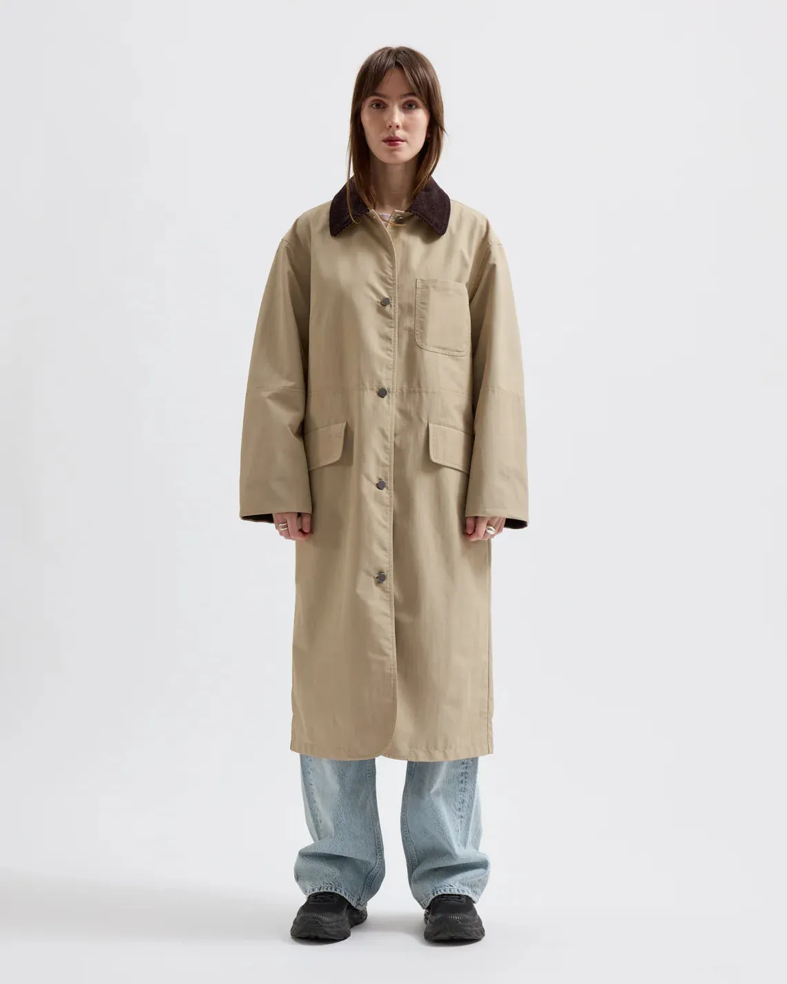 BRIXTOL TEXTILES - JOAN JET COAT - NYLON KHAKI - SS25