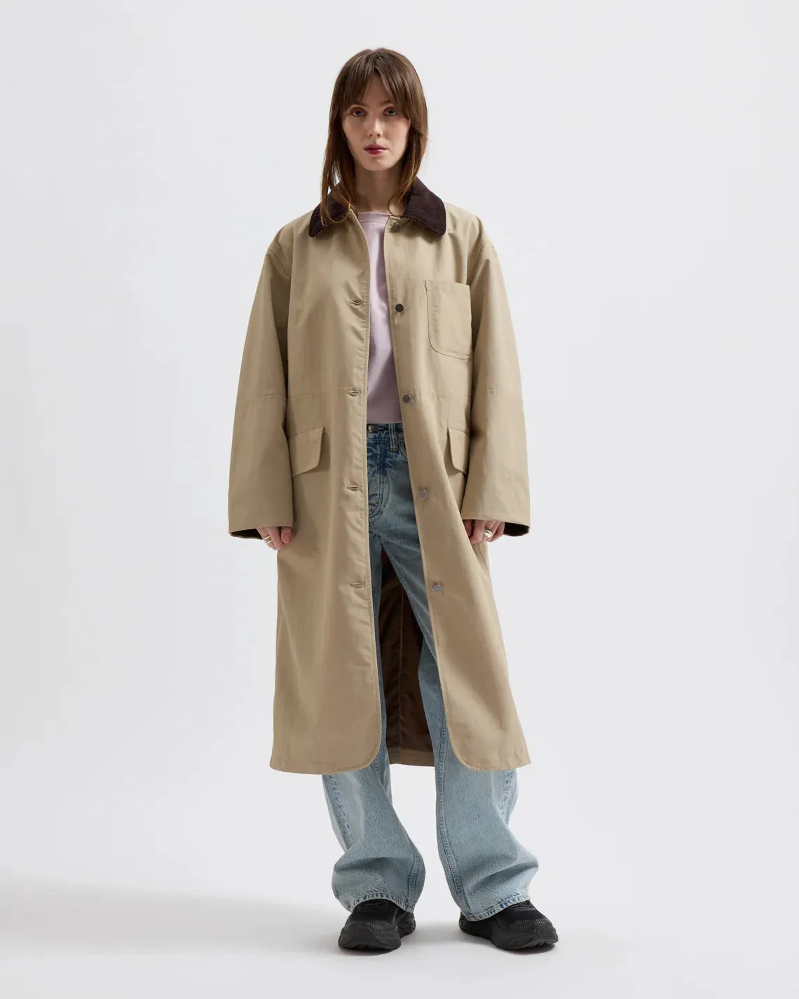 BRIXTOL TEXTILES - JOAN JET COAT - NYLON KHAKI - SS25