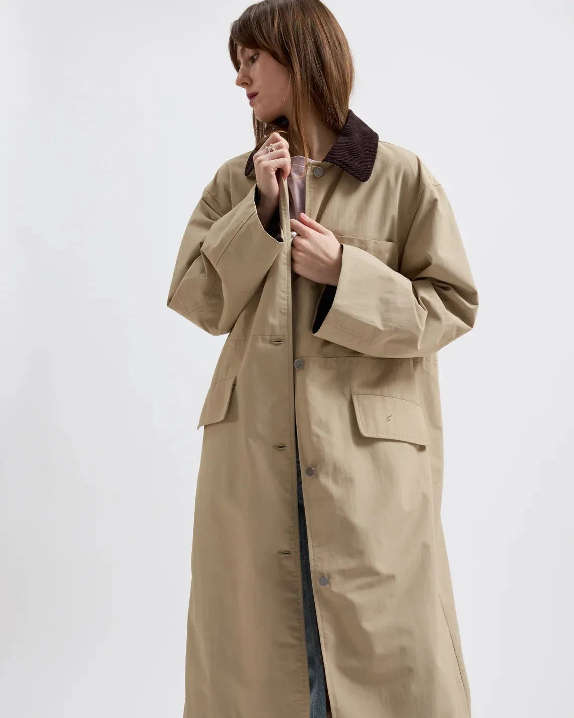 BRIXTOL TEXTILES - JOAN JET COAT - NYLON KHAKI - SS25