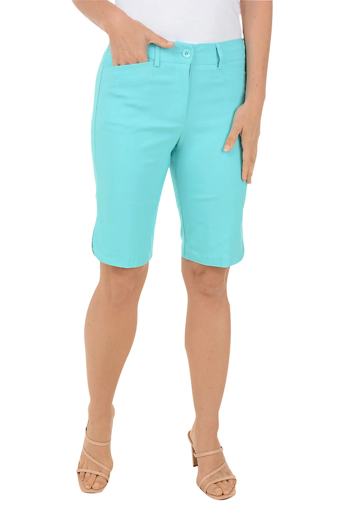 Button-Front Bermuda Short