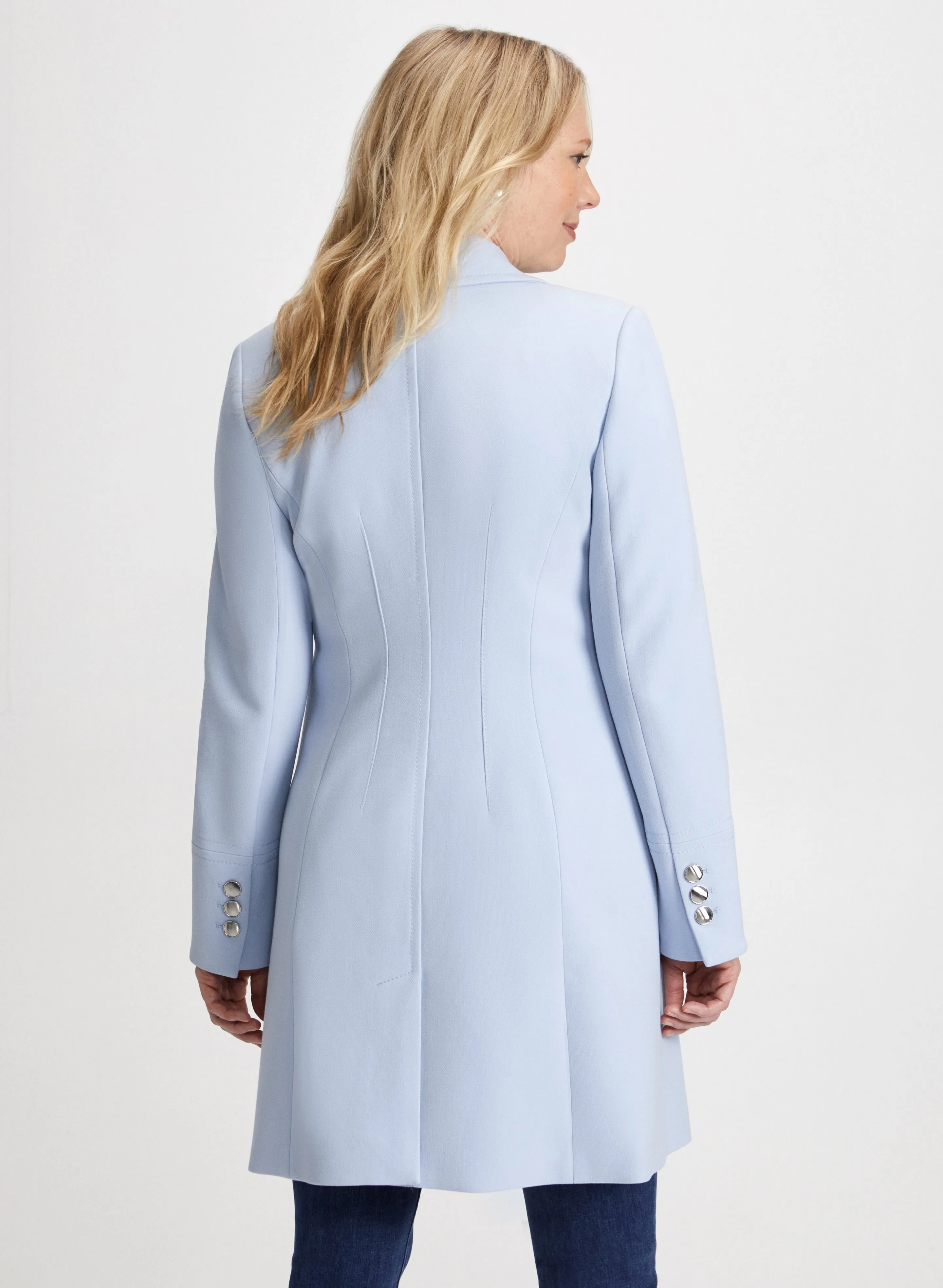 Button Front Tricotine Coat