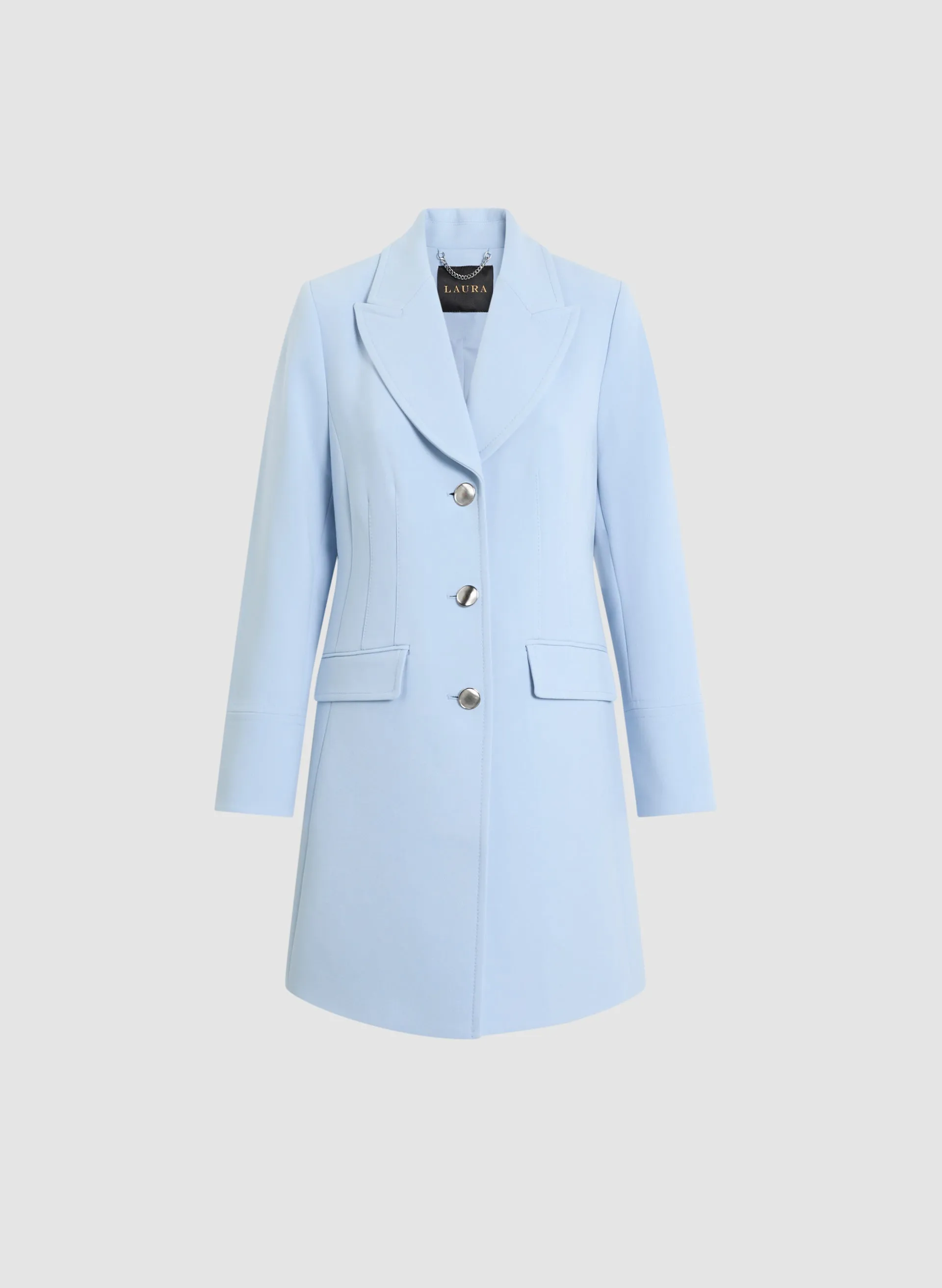 Button Front Tricotine Coat