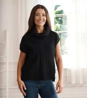Cable Knit Vest - Black Caviar -Hatley