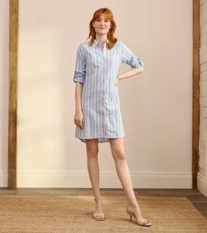 Cara Shirt Dress - Light Blue Stripes -Hatley
