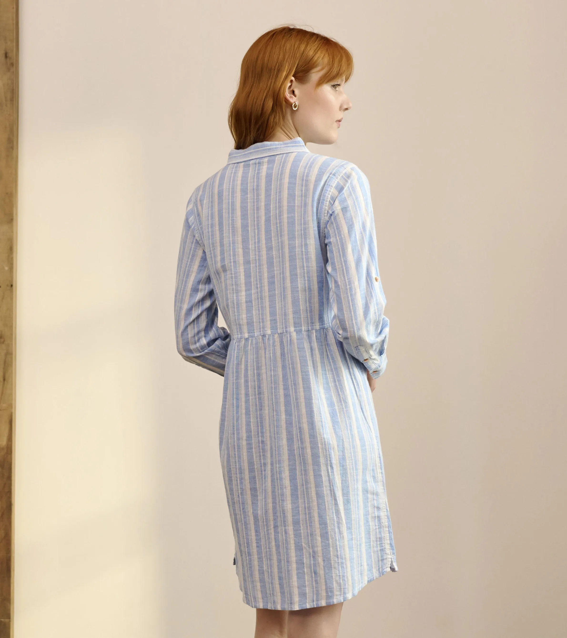 Cara Shirt Dress - Light Blue Stripes -Hatley