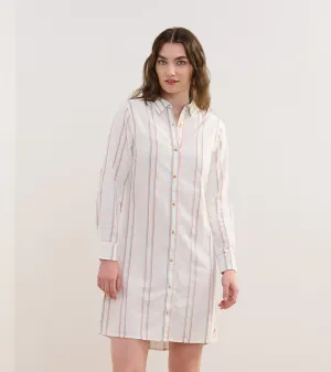 Cara Shirt Dress - Peach Chain Stripes -Hatley