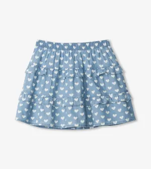 Chambray Hearts Ruffle Skirt | Hatley