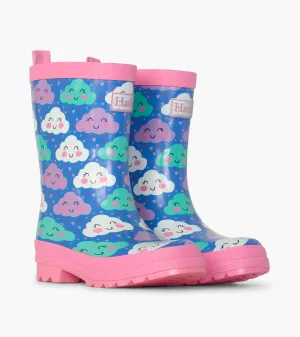 Cheerful Clouds Shiny Rain Boots -Hatley