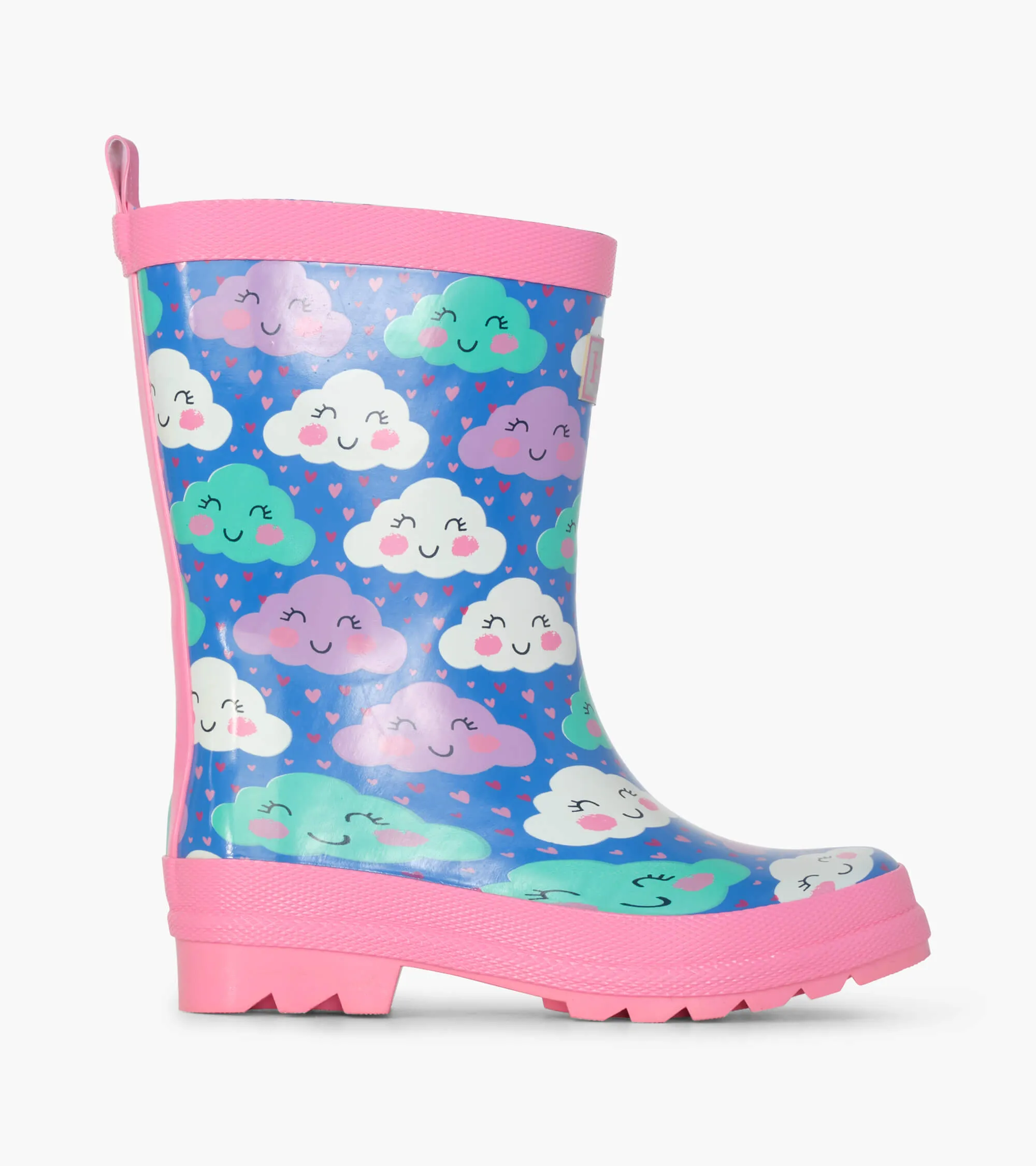 Cheerful Clouds Shiny Rain Boots -Hatley