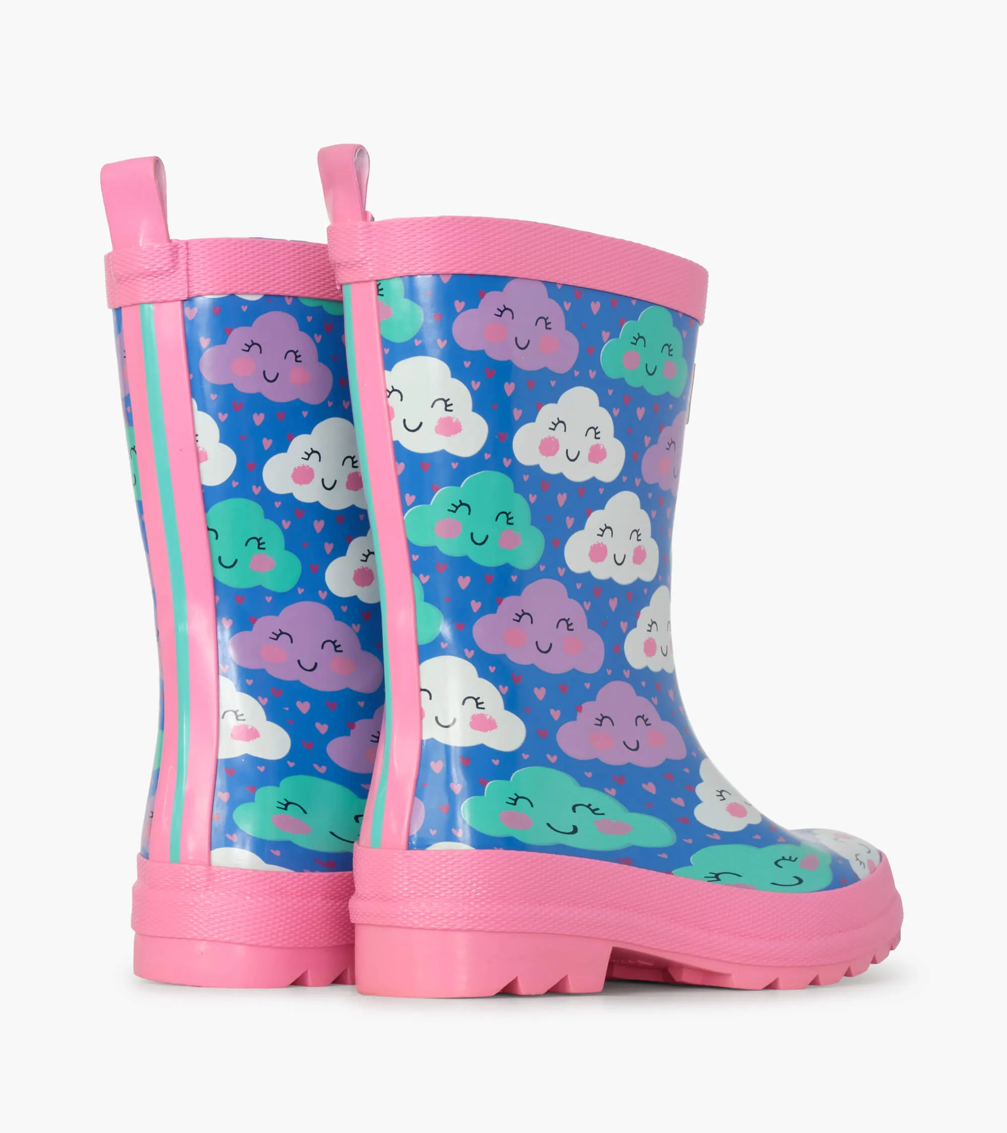 Cheerful Clouds Shiny Rain Boots -Hatley