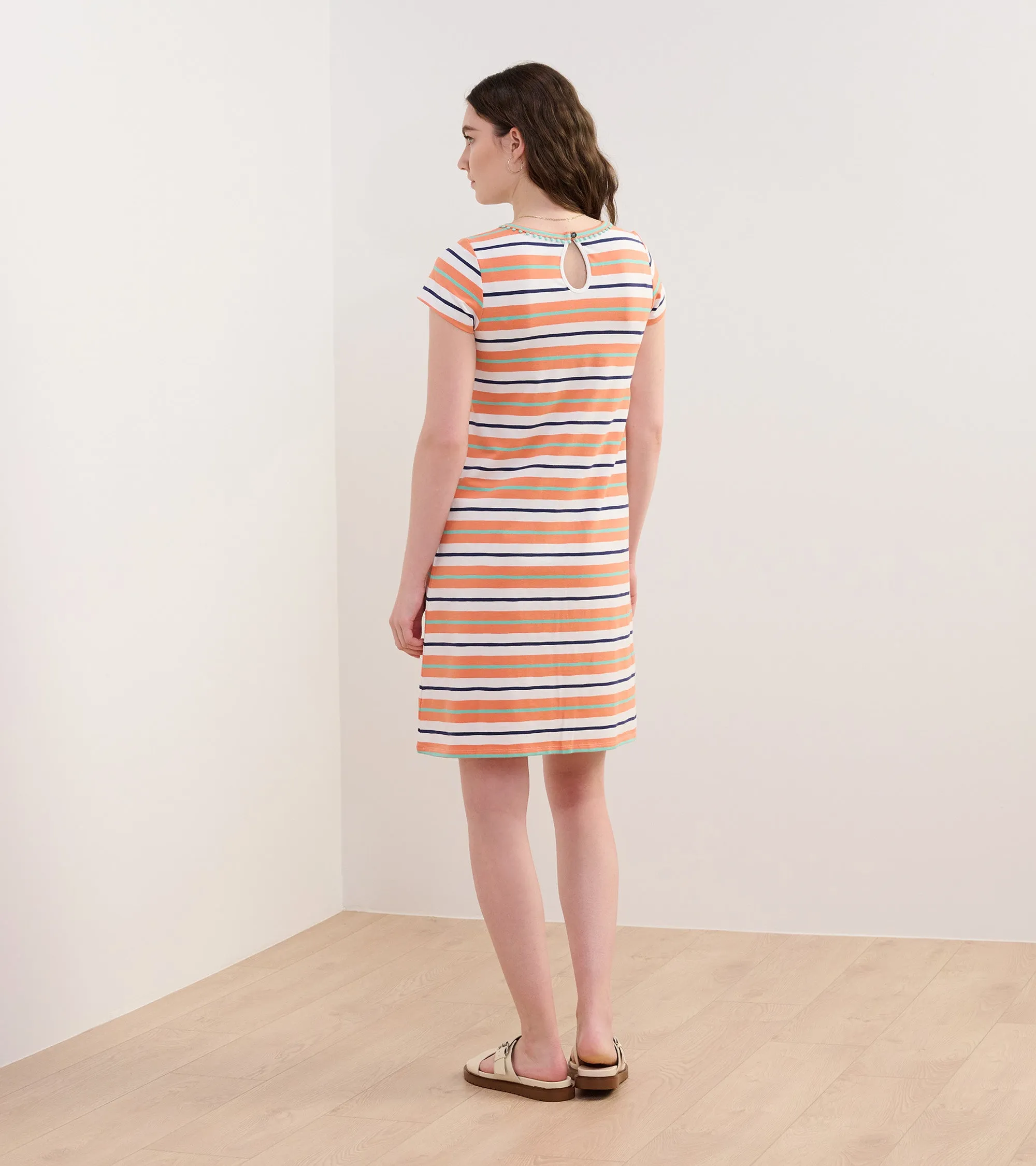 Cici A-Line Dress - Melon Stripes -Hatley