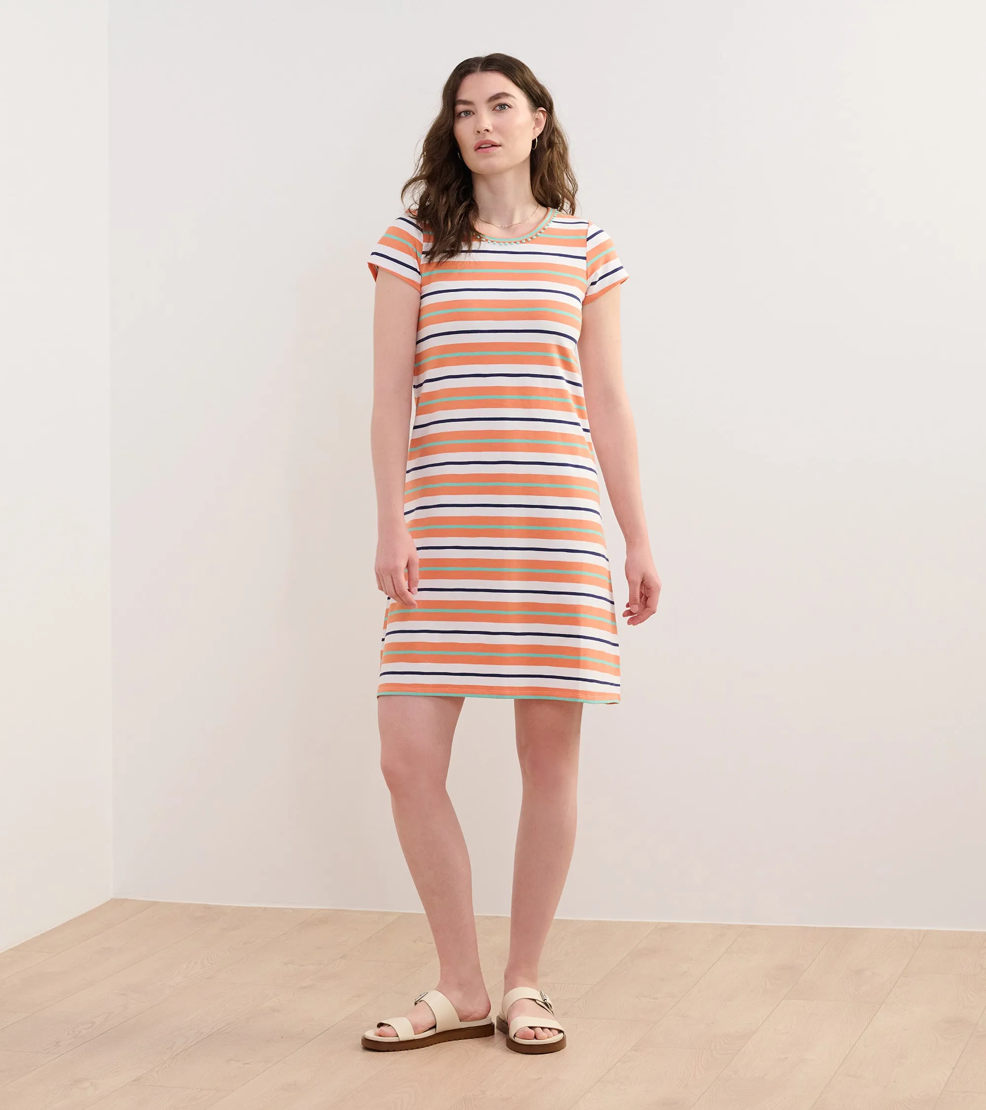 Cici A-Line Dress - Melon Stripes -Hatley