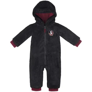 Colosseum Infant Seminole Logo Sherpa Romper - Black/Garnet