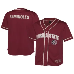 Colosseum Toddler Florida State/Seminole Logo Baseball Jersey - Garnet