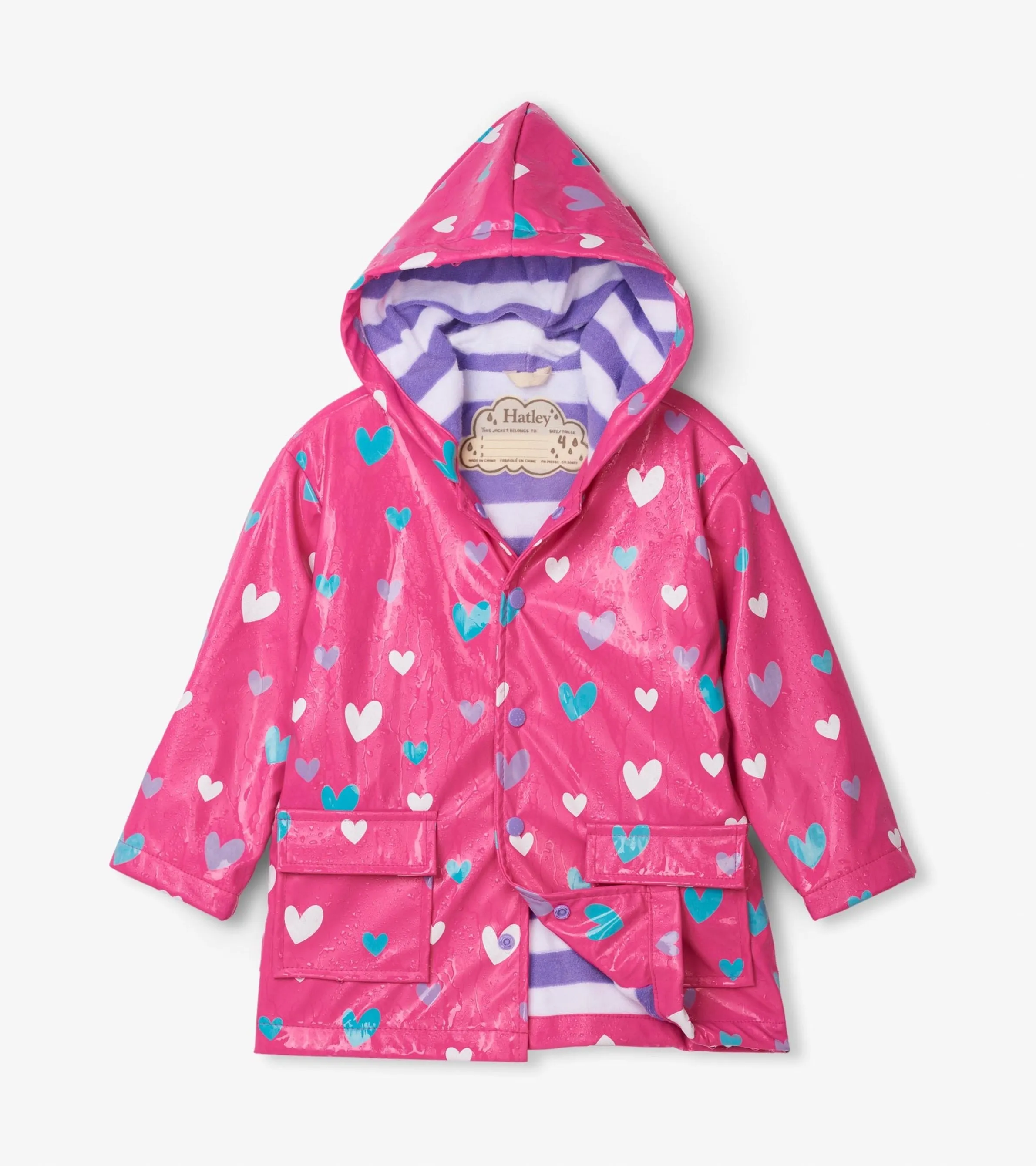 Colour Changing Sweethearts Raincoat -Hatley