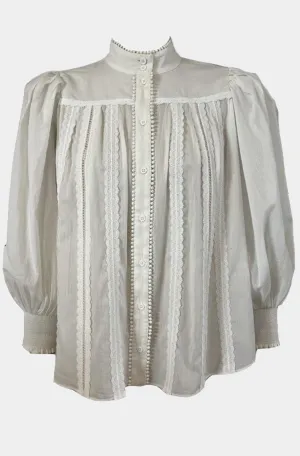 Cora Voluminous Long Sleeve Button Down  Blouse
