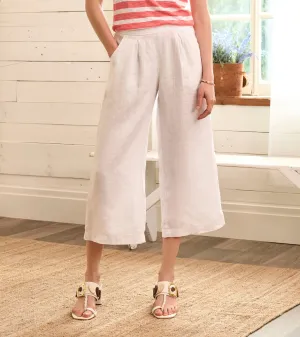 Cropped Wide Leg Pants - White -Hatley