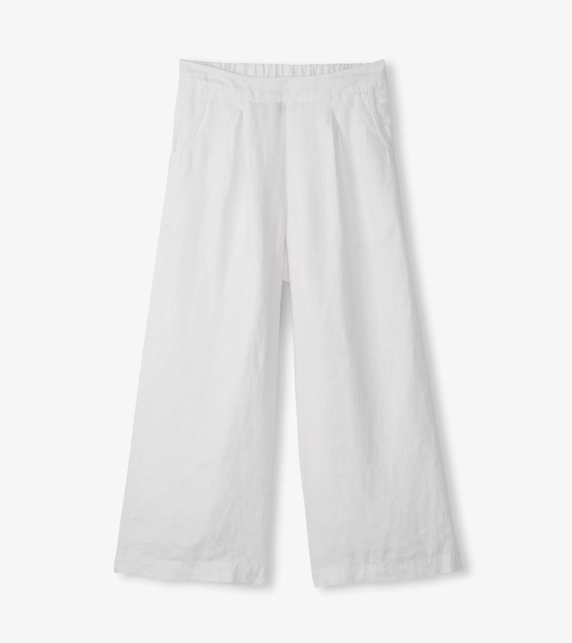Cropped Wide Leg Pants - White -Hatley