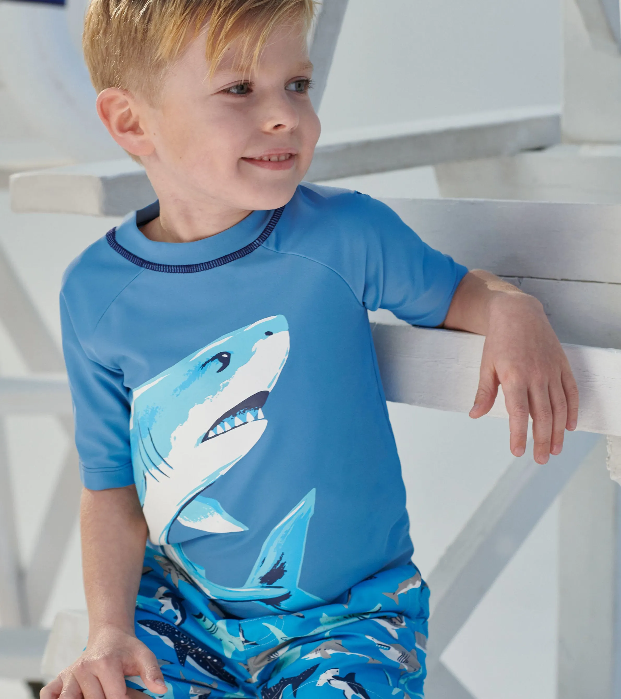 Deep Sea Shark Short Sleeve Rashguard -Hatley