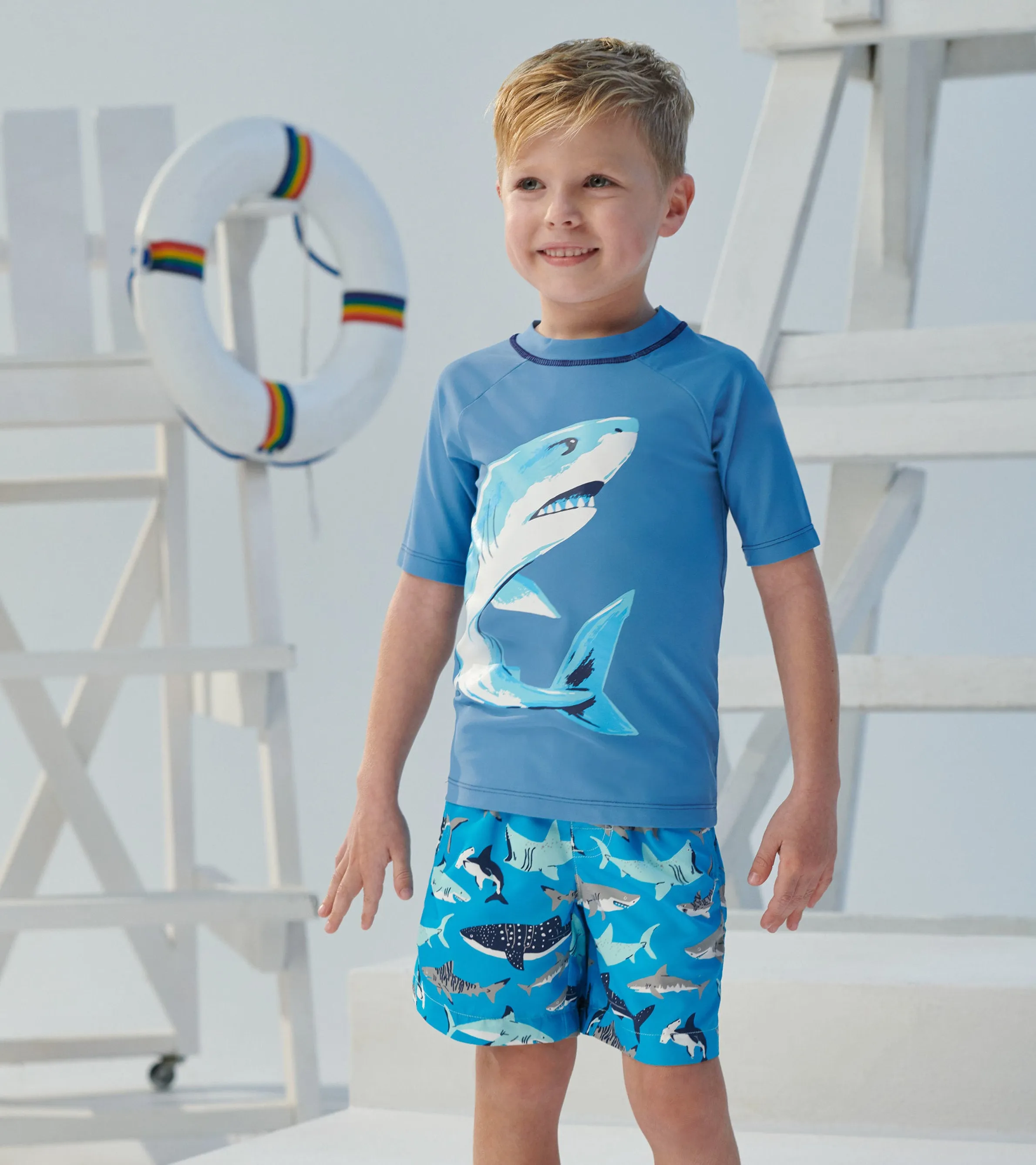 Deep Sea Shark Short Sleeve Rashguard -Hatley