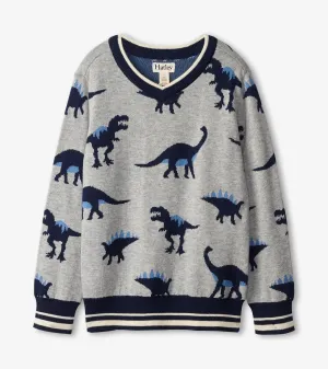 Dino Herd V-Neck Sweater | Hatley