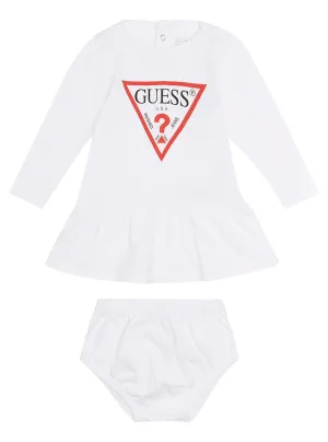 Eco White Dress And Pants 2-Piece Set (0-3m) Guess