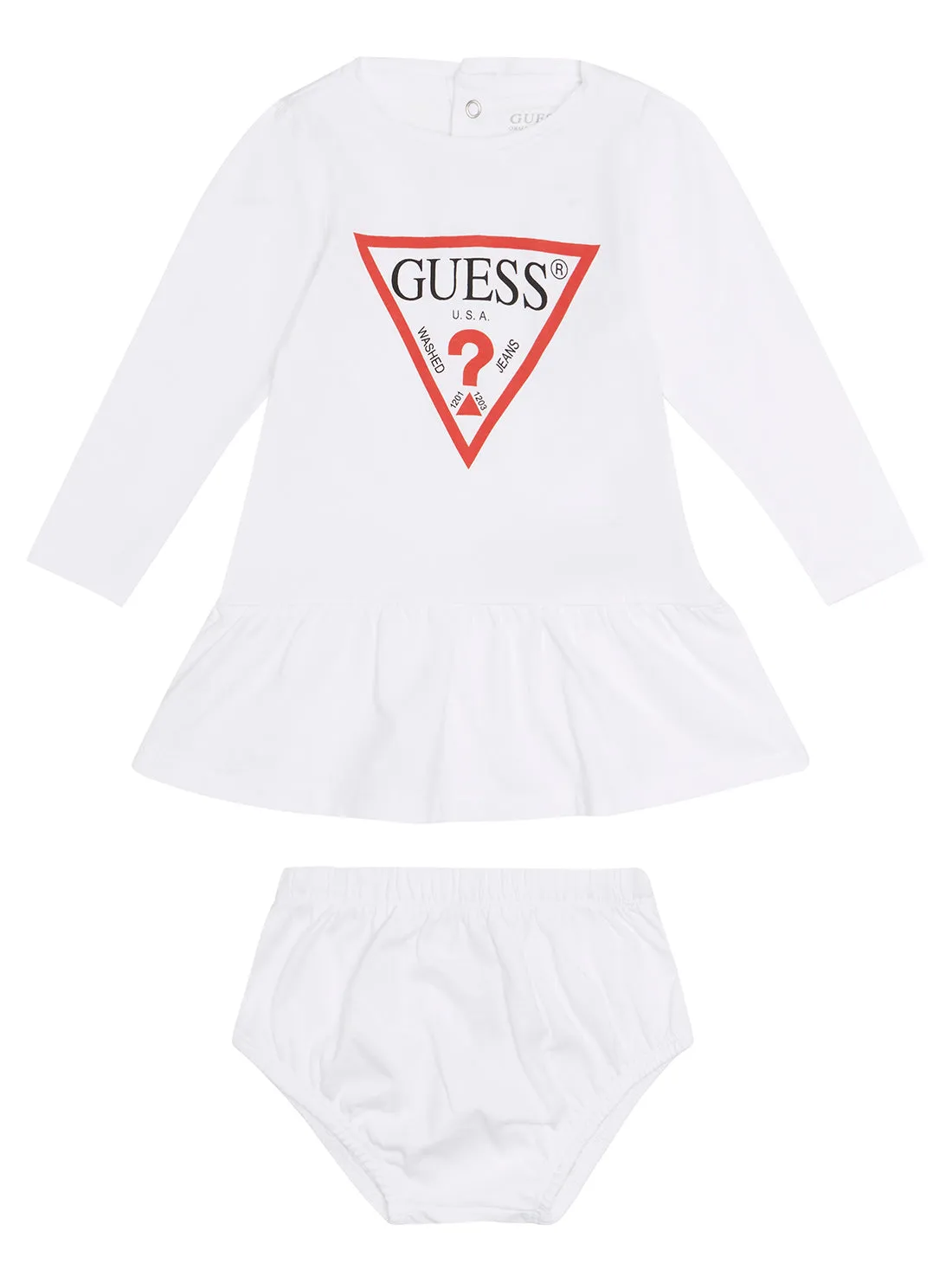 Eco White Dress And Pants 2-Piece Set (0-3m) Guess
