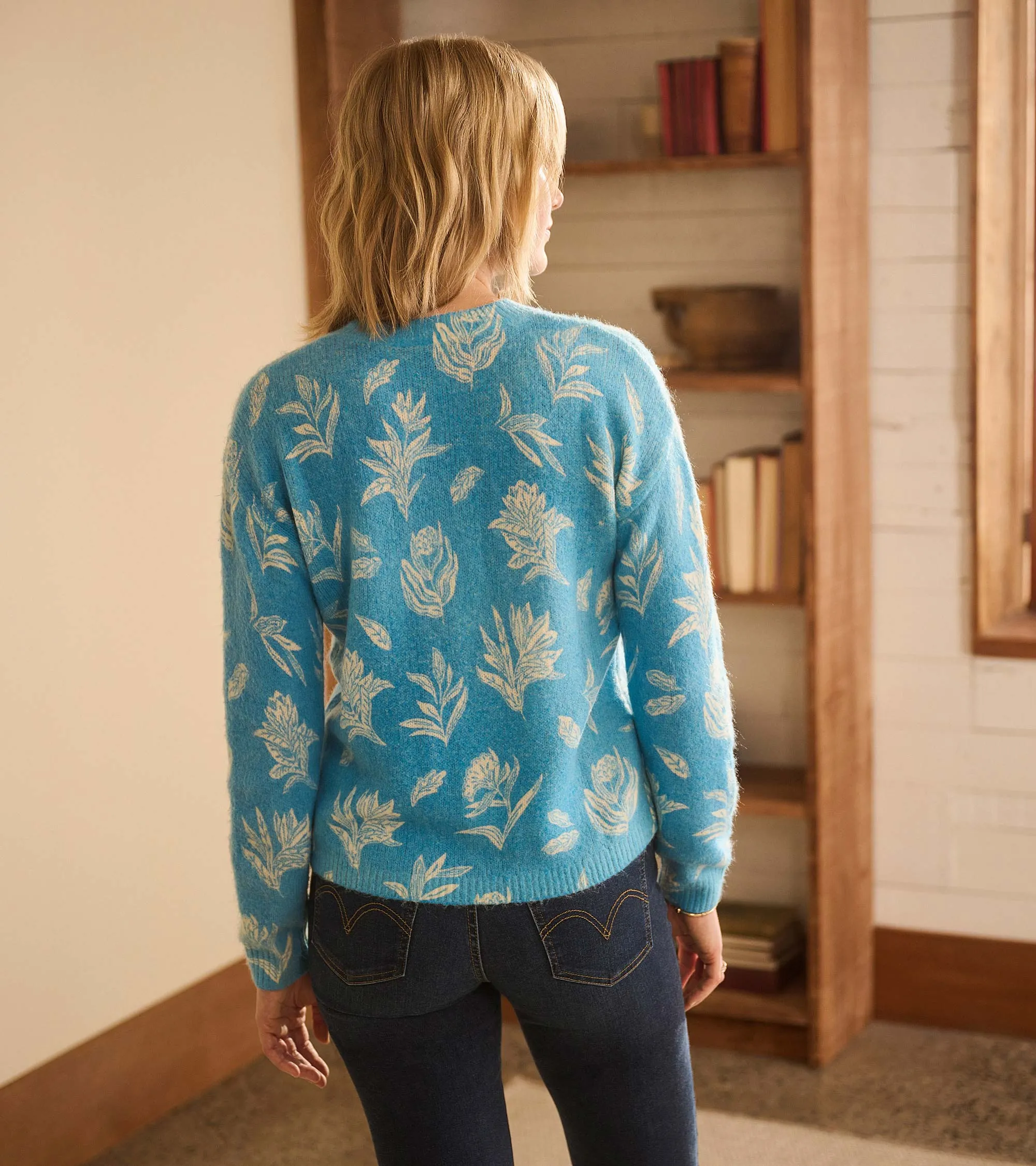 Ella Sweater - Linen Flowers -Hatley