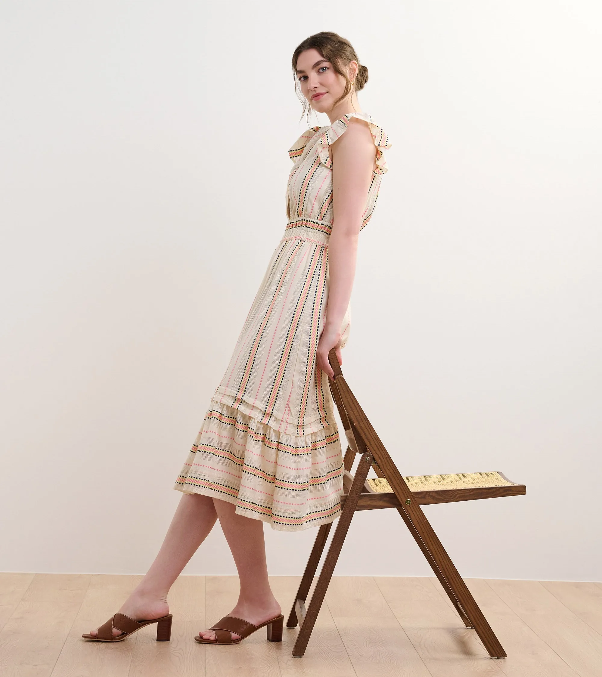 Fiona Midi Dress - Ribbon Weave Stripes -Hatley