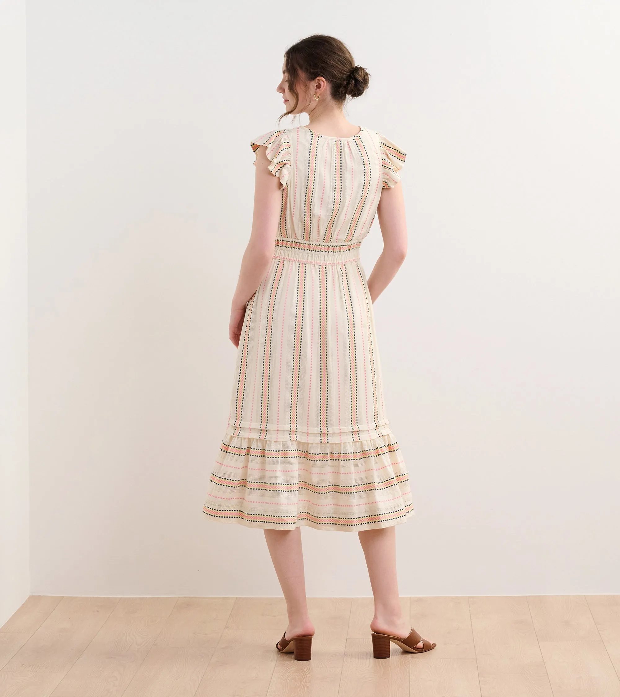Fiona Midi Dress - Ribbon Weave Stripes -Hatley