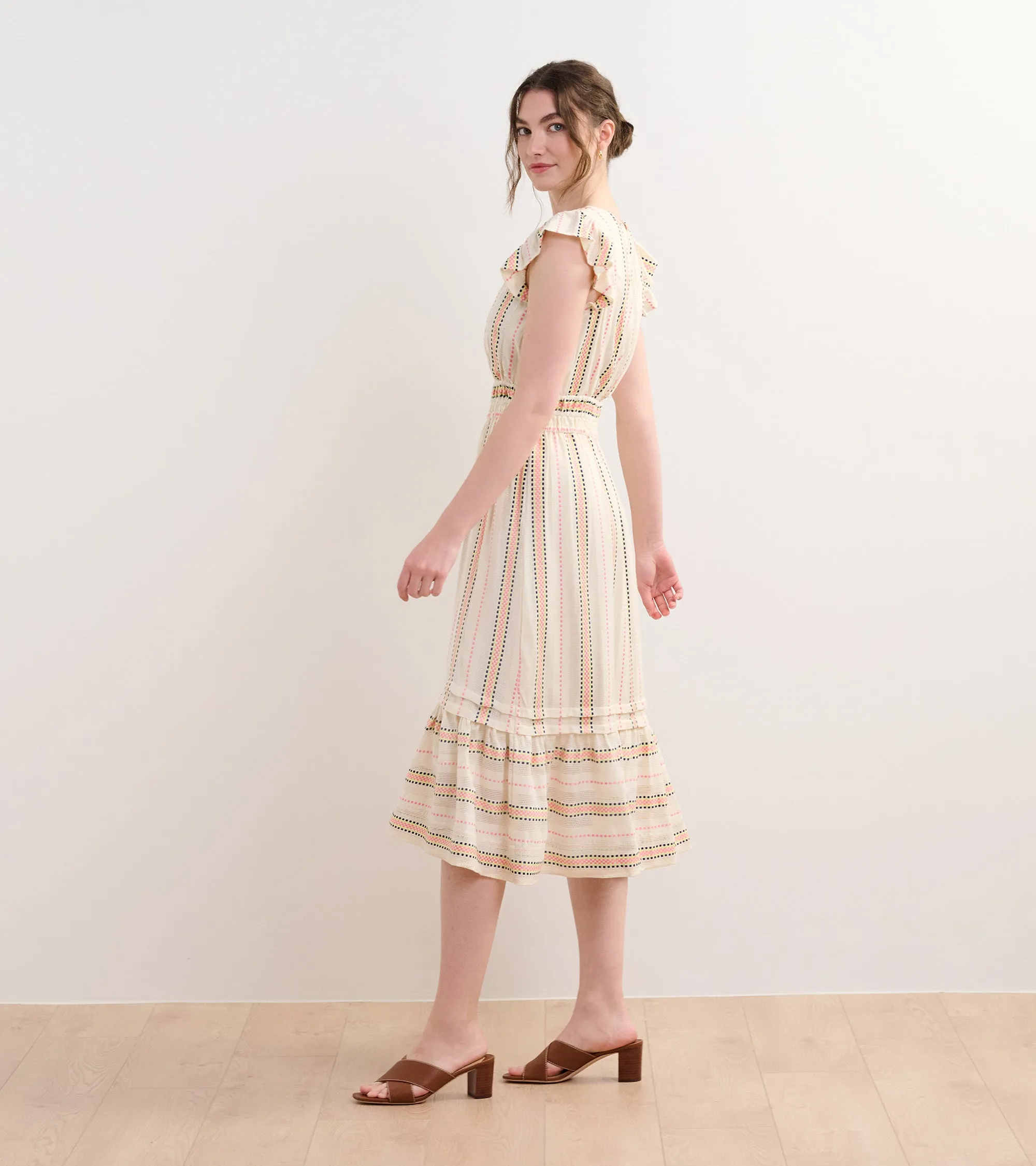 Fiona Midi Dress - Ribbon Weave Stripes -Hatley