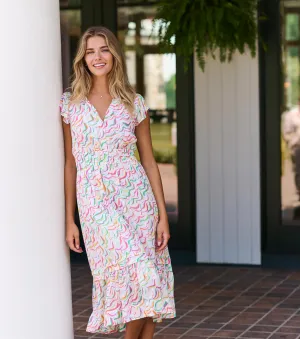 Fiona Midi Dress - Wavy Stripes -Hatley