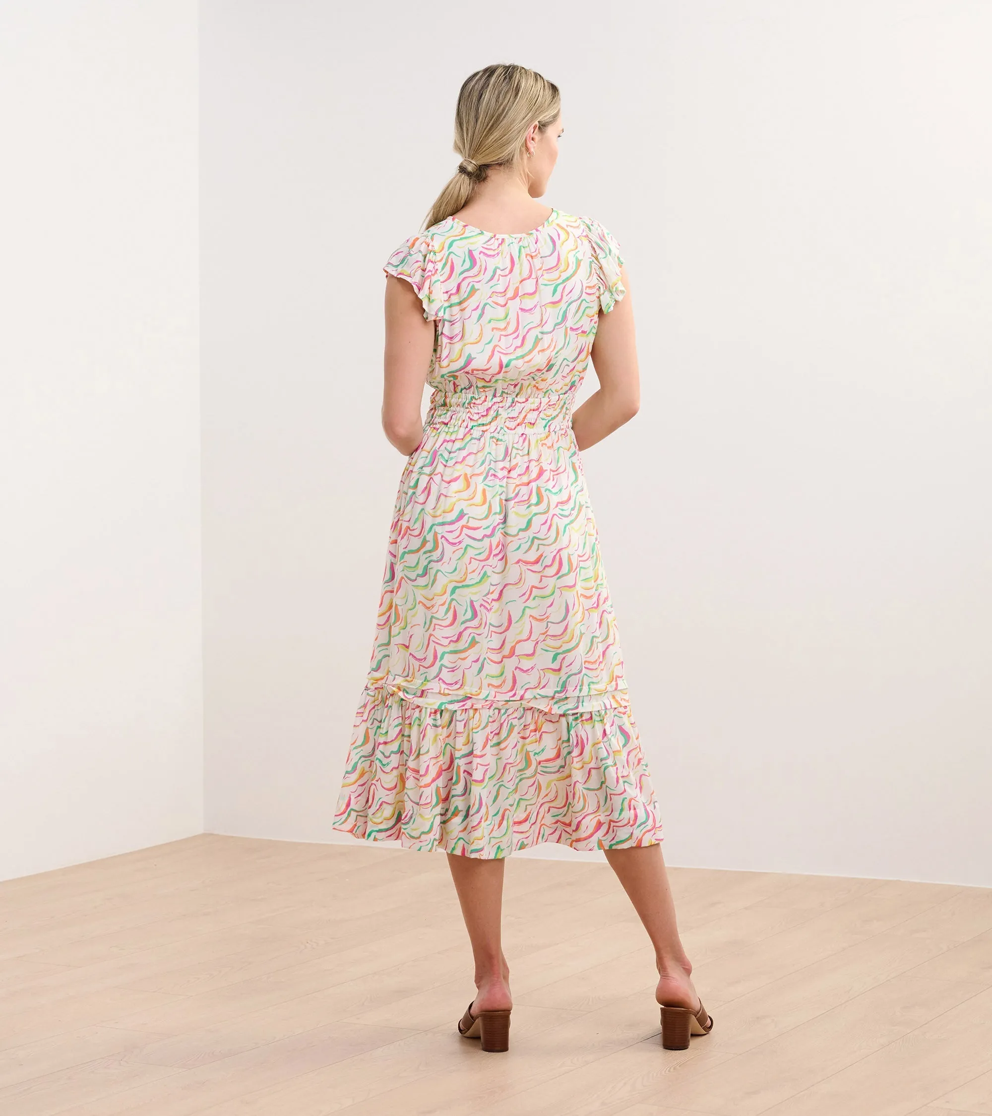Fiona Midi Dress - Wavy Stripes -Hatley