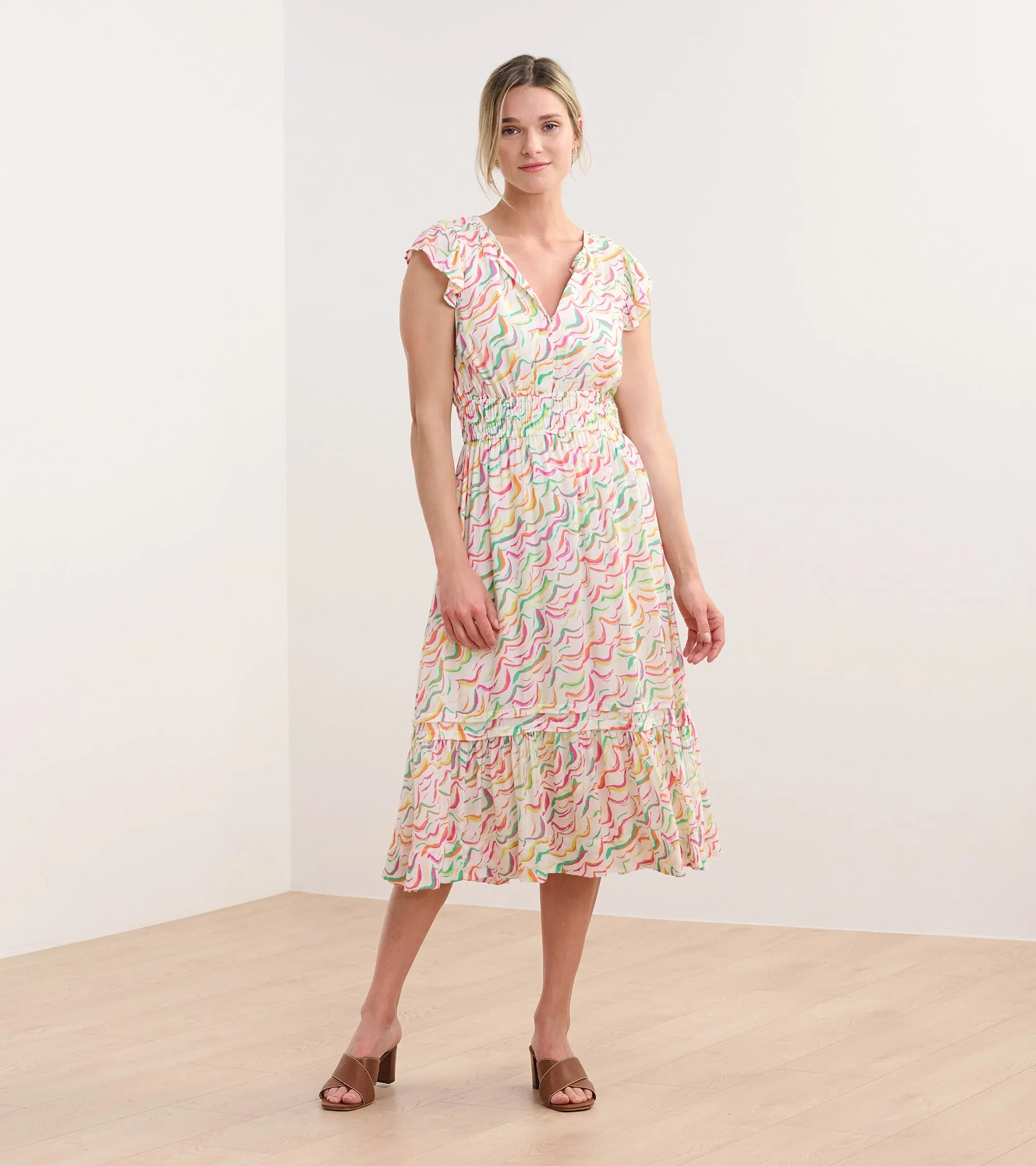 Fiona Midi Dress - Wavy Stripes -Hatley