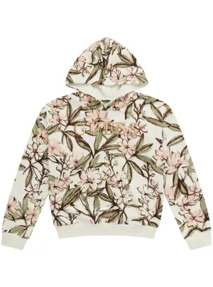 Floral Print Hooded Active Top (7-16) Guess