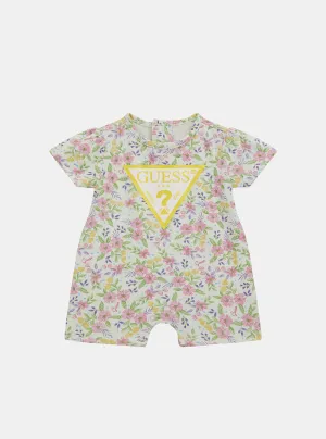 Floral Print Jersey Short Onesie (0-12M) Guess